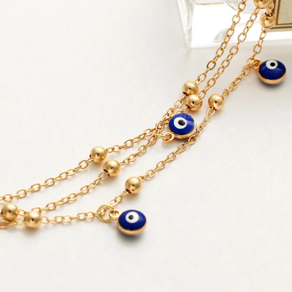 Bohemia Chic Mini Evil Eye Style Anklet Dangle Anklet for Barefoot Sandals Jewellery - Gold