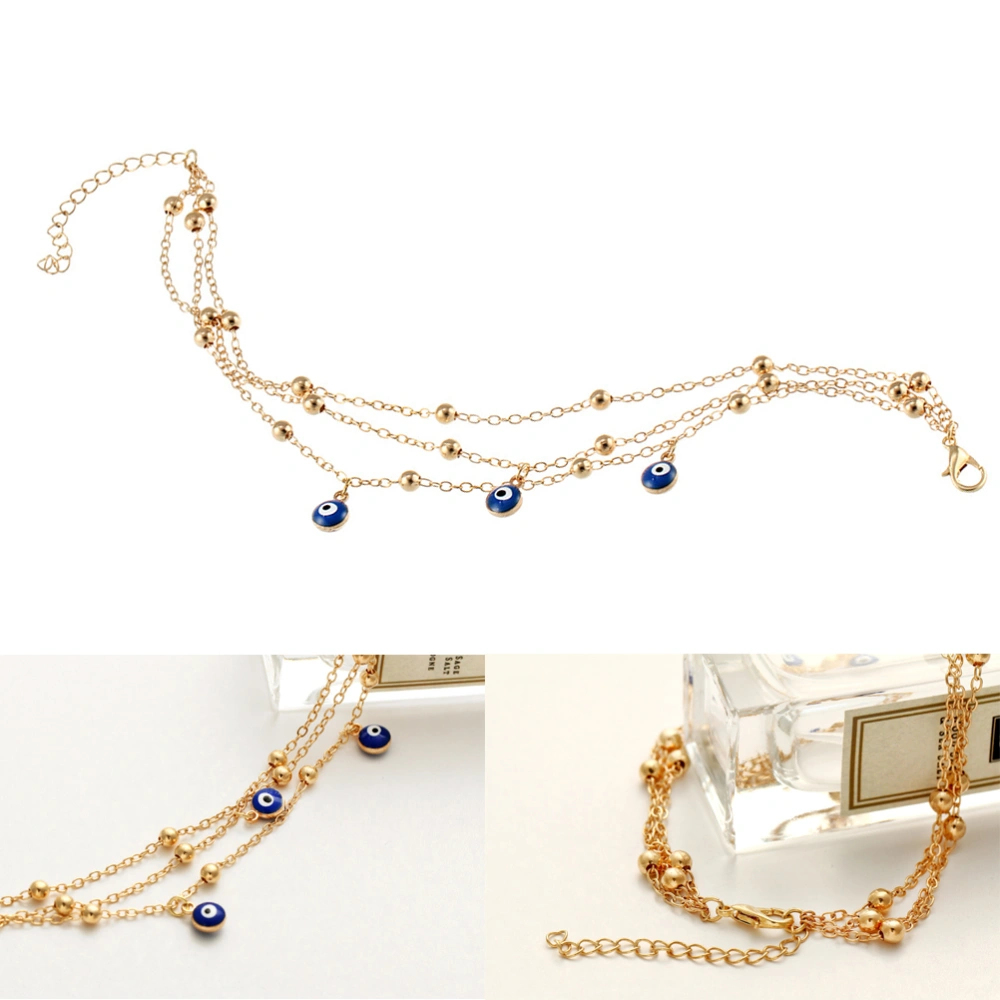 Bohemia Chic Mini Evil Eye Style Anklet Dangle Anklet for Barefoot Sandals Jewellery - Gold