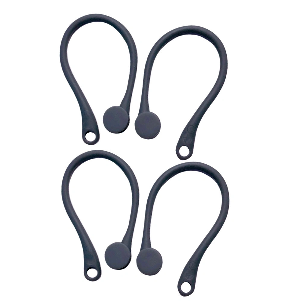 2 Pairs Protective Earhooks Holder Secure Fit Hooks Compatible for Airpods Wireless Earphone Accessories Sports Anti-lost Ear Hook (Black)