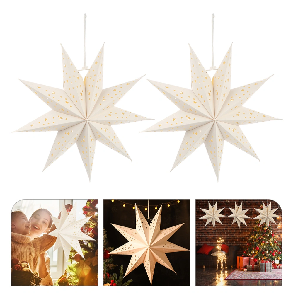 2pcs Star Lantern Lampshades Decorative Paper Lampshade Light Cover for Christmas