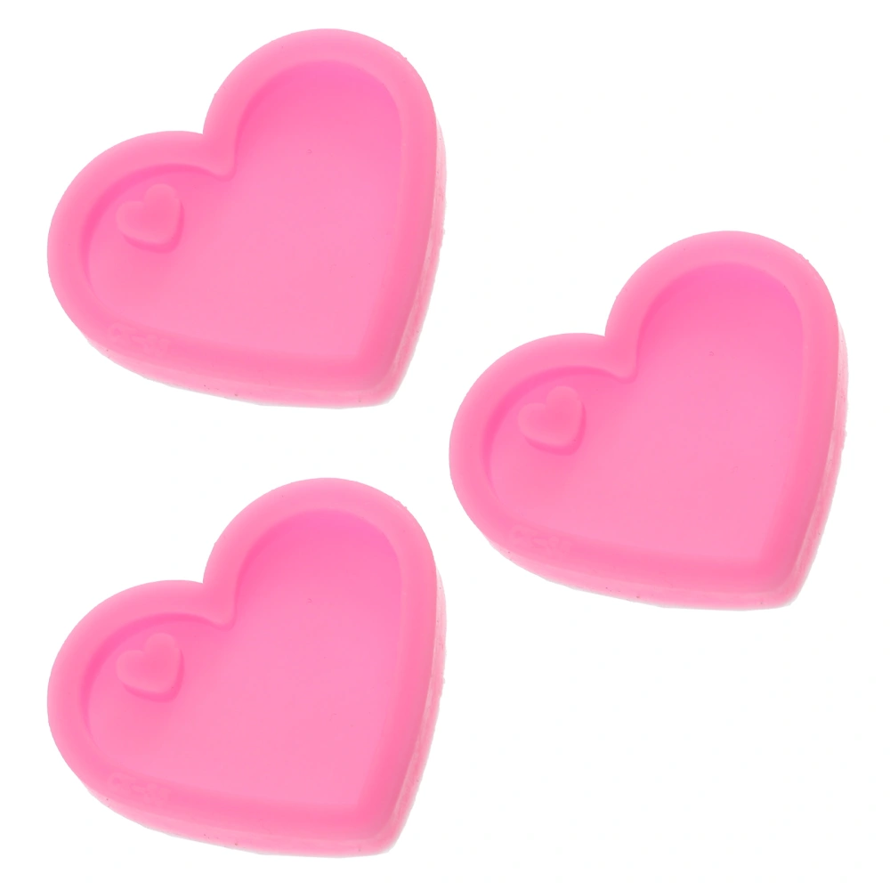 3pcs Mini Heart Shape Key Chain Molds Diy Heart Pendant Making Molds DIY Crafts Supplies