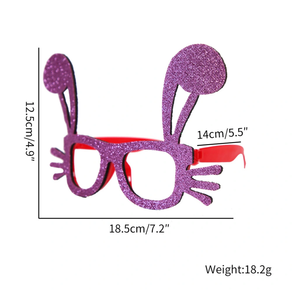 6Pcs Easter Theme Glasses Cartoon Glitter Eyeglasses Photo Booth Props Glasses