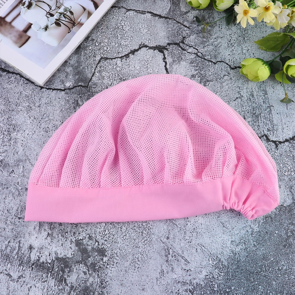 Exquisite Cotton Hat Useful Prevent Hair Loss Breathable  Head Protector for Home Daily Use (Wide-brimmed and Elastic, Pink)