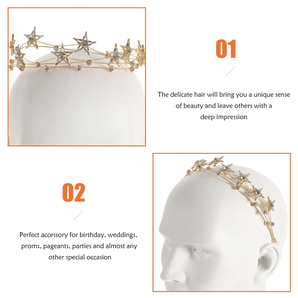 Crystal Star Hair Hairband Elegant Headpiece Fashion Headband for Wedding