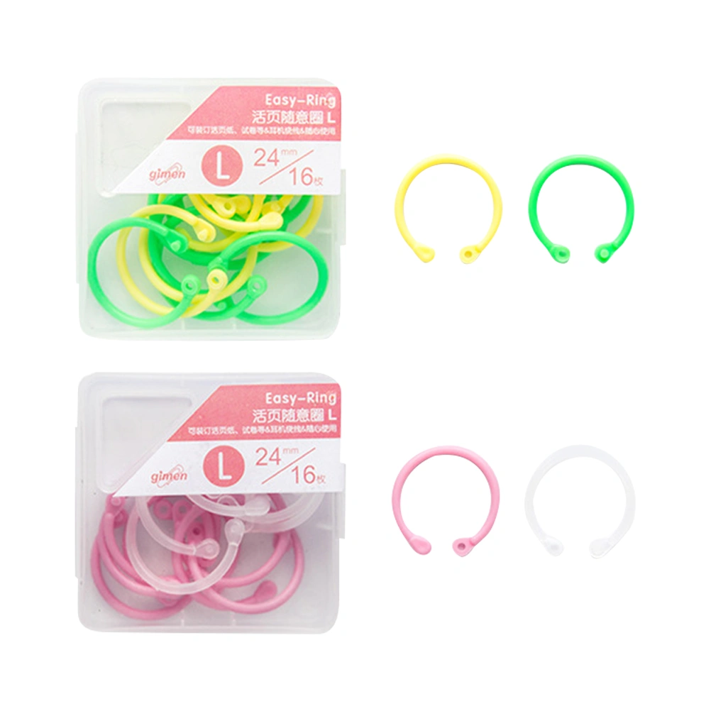 32Pcs Household Book Rings Portable Book Binder Circles Convenient Book Circles (Random Color)