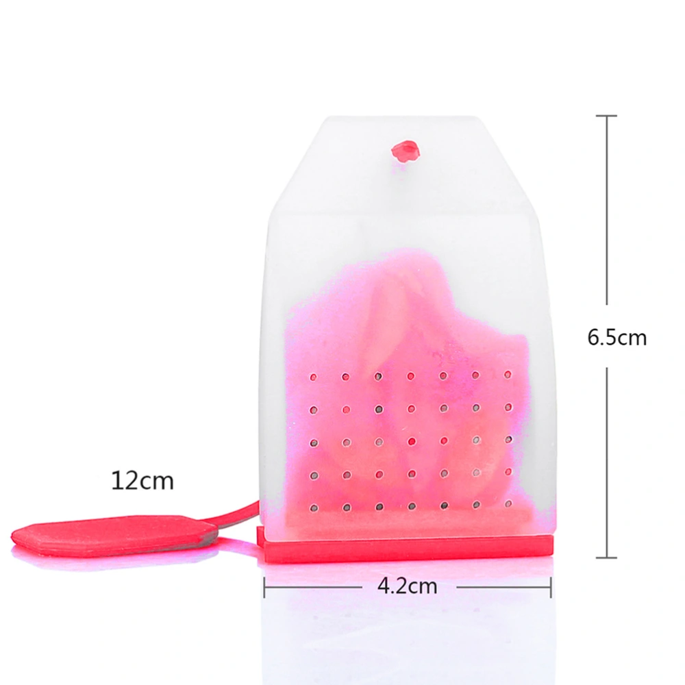 Silicone Reusable Tea Bag Tea Infuser Strainer Loose Leaf Filters Steeper for Tea Cups Mugs Teapots (Rose Red)