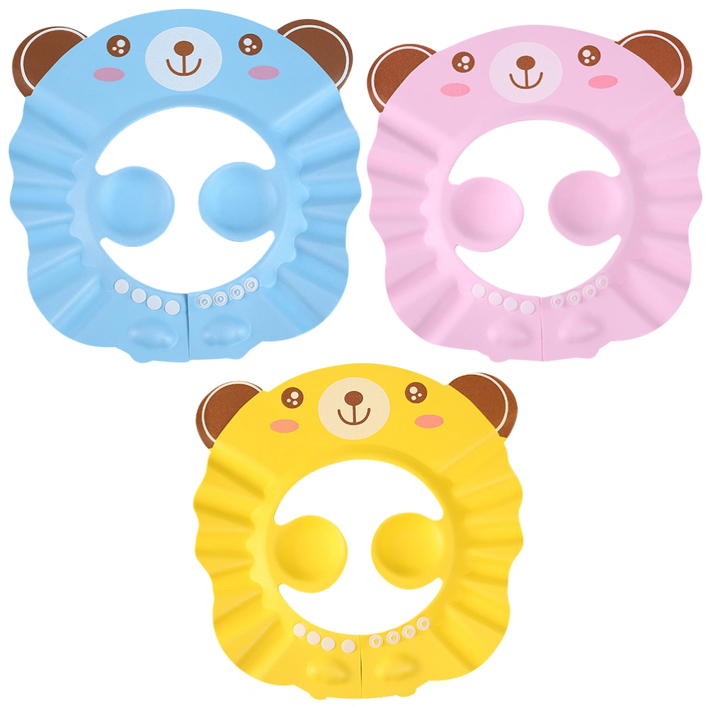 3 Pcs Infant Shower Baby Shampoo Hat Shampoo Ear Protection Hat Bathing