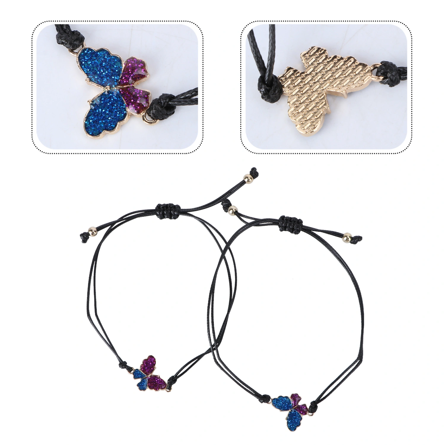 2pcs/Set Delicate Couple Bracelet Decorative Wrist Chain Valentine's Day Gift