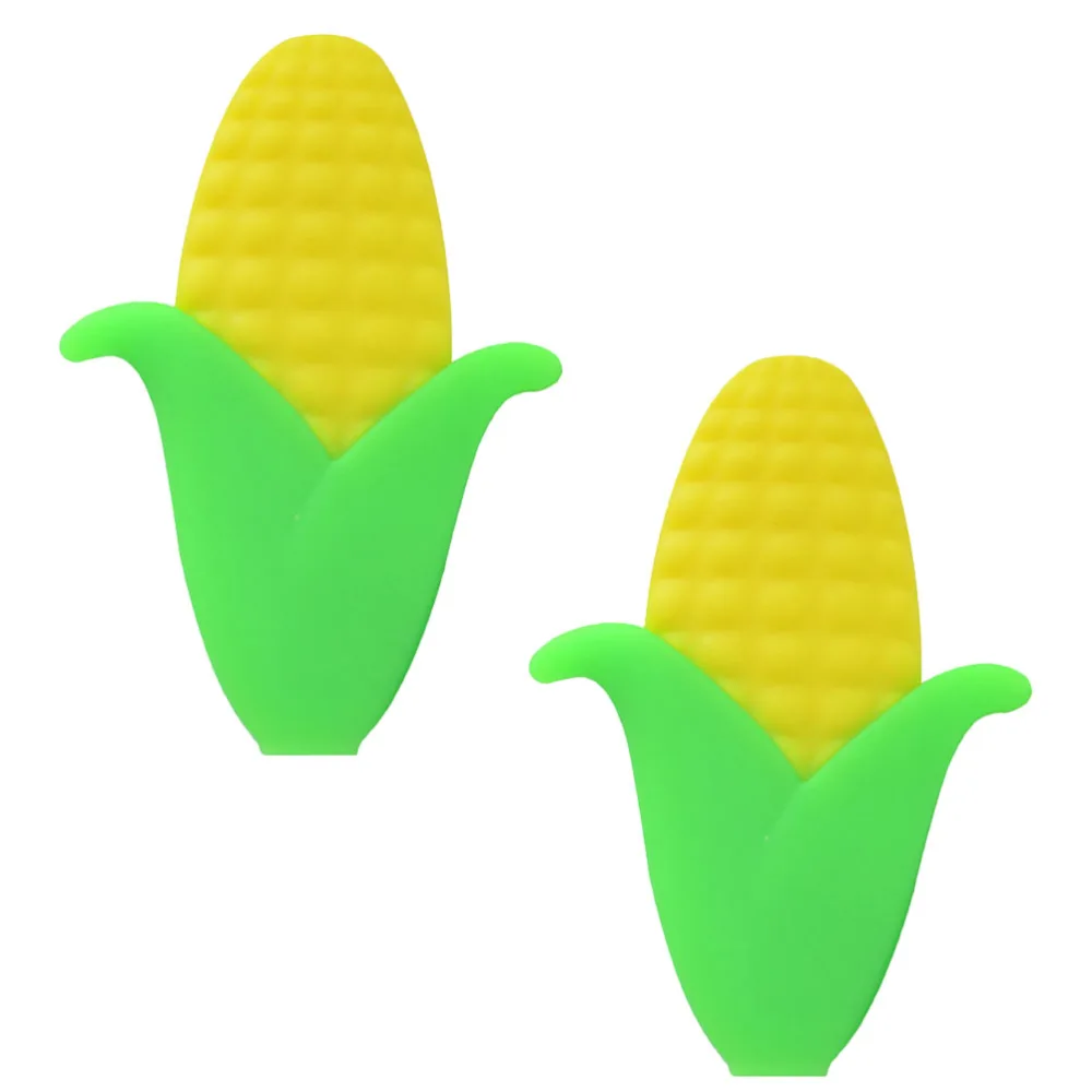 2pcs Anti-eating Hand Teether Toy Corn Teething Toy Educational Toy for Baby