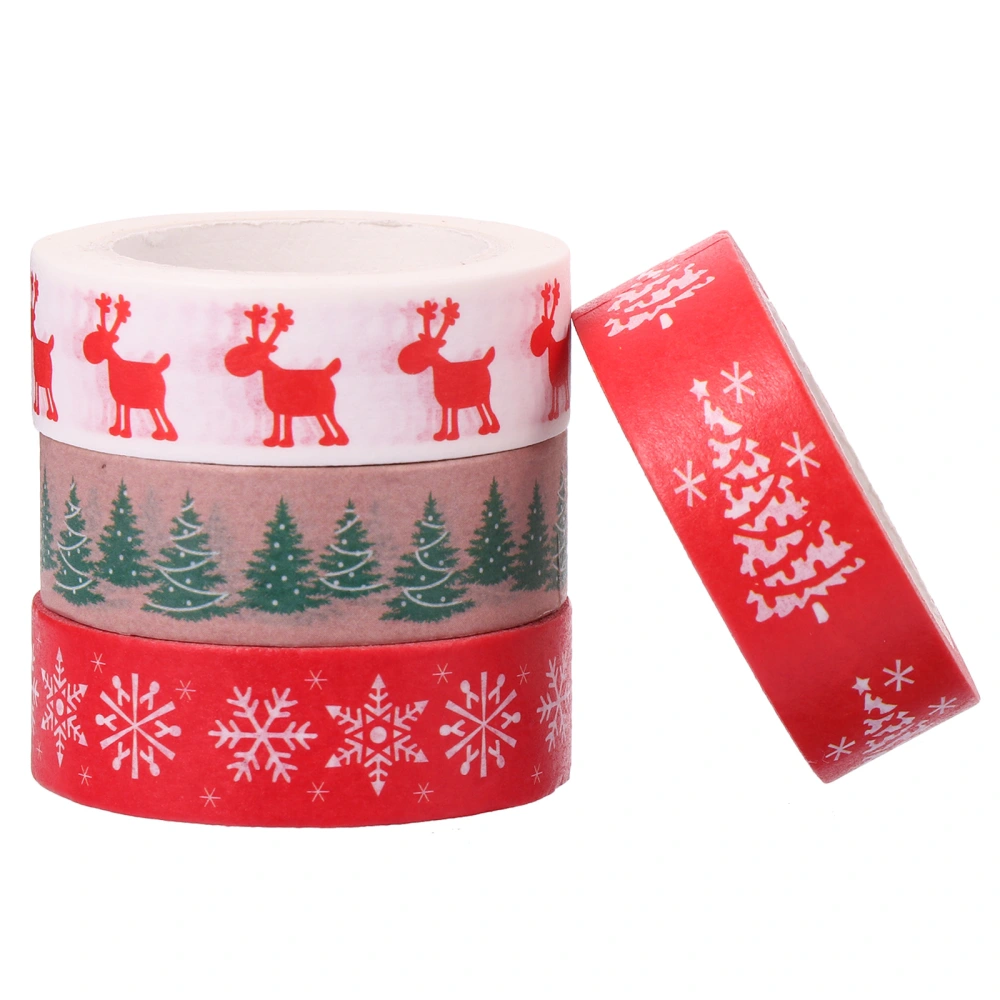 4 Rolls Christmas Washi Tapes Snowflake Masking Tapes Stickers School Supplies