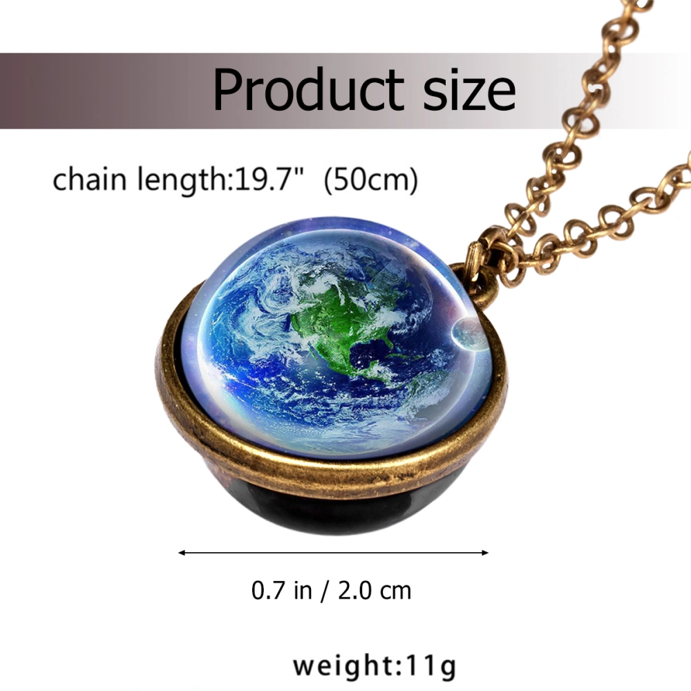 Universe Starry Sky Necklace Retro Decorative Funny Beautiful Necklace Pendant for Woman Man (Number 7 Pattern)