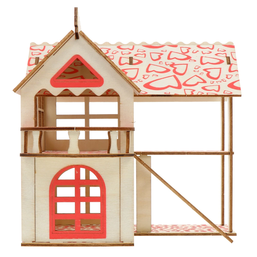 1 Set Hamster Castle Wooden Hamster Villa Double Layer Wood House Pet Supplies