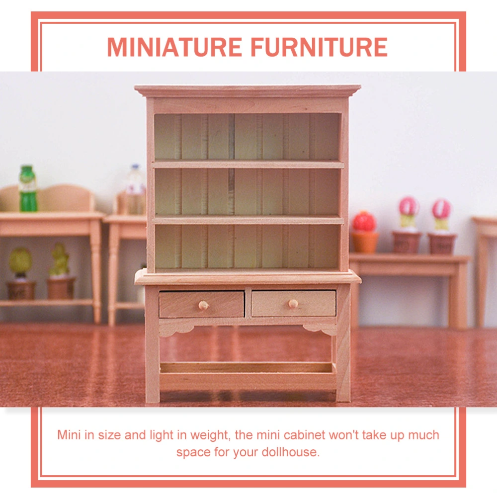 Mini House Cabinet Model Miniature Wooden Cabinet Doll House Furniture Model 1:12