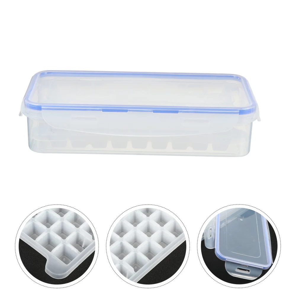 2Pcs DIY Ice Cube Making Trays Mold Mould with Storage Container Box and Lid