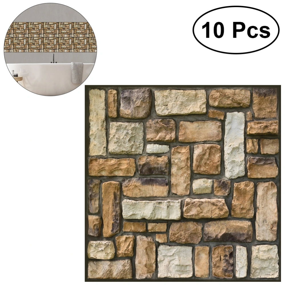 10 Pcs 3D Self-adhesive Brick Pattern Wallpaper Modern Wall Background TV Decor Wallpaper for Bedroom Living Room 30x30cm(Pattern 506)