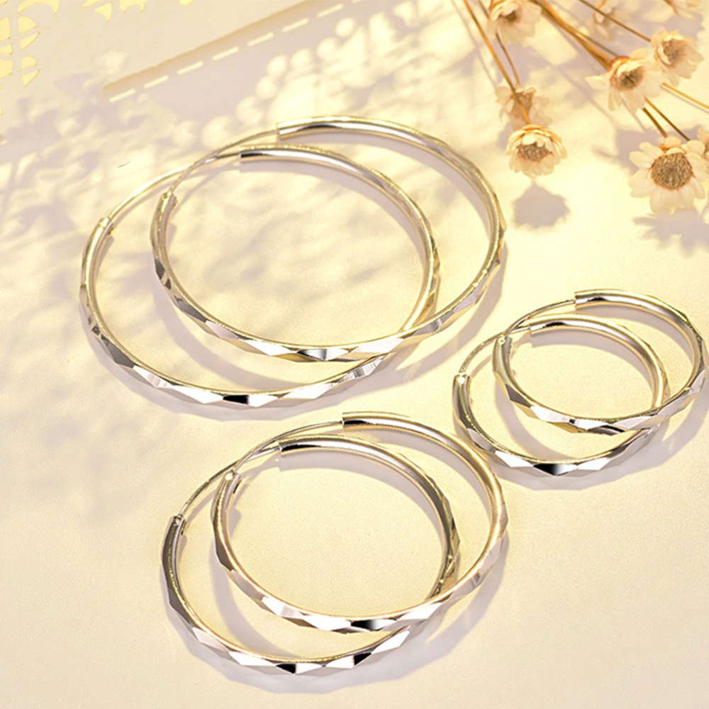 1Pair Simple Circle Earrings Creative Fashion Ear Chains Women Jewelries Silver