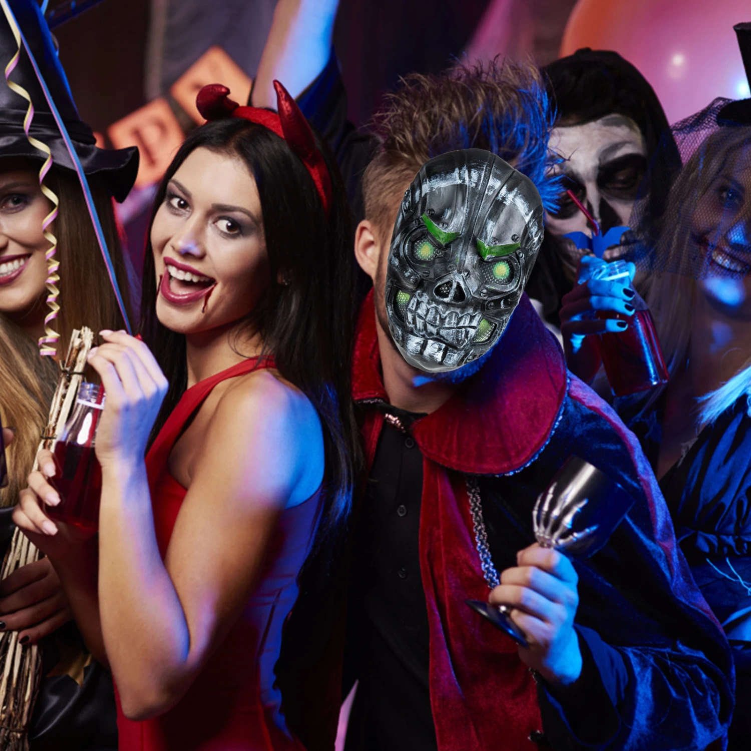 Scary Facial Mask Horrific Party Decor Horrific Mask Vinyl Prank Mask Halloween Prank Tool