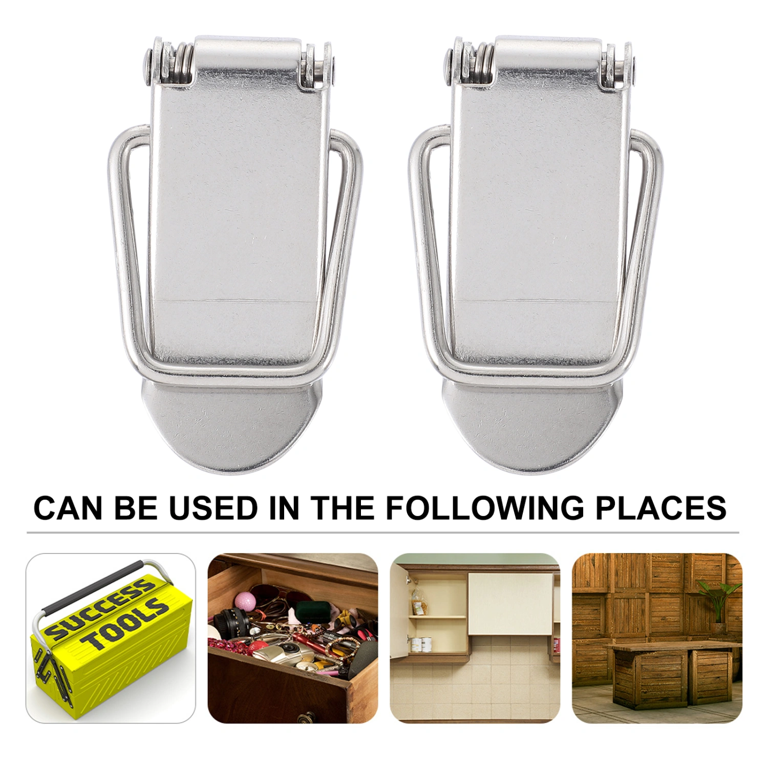 4pcs Spring Loaded Latch Stainless Steel Toggle Hasps for Cabinet Boxes Toolbox