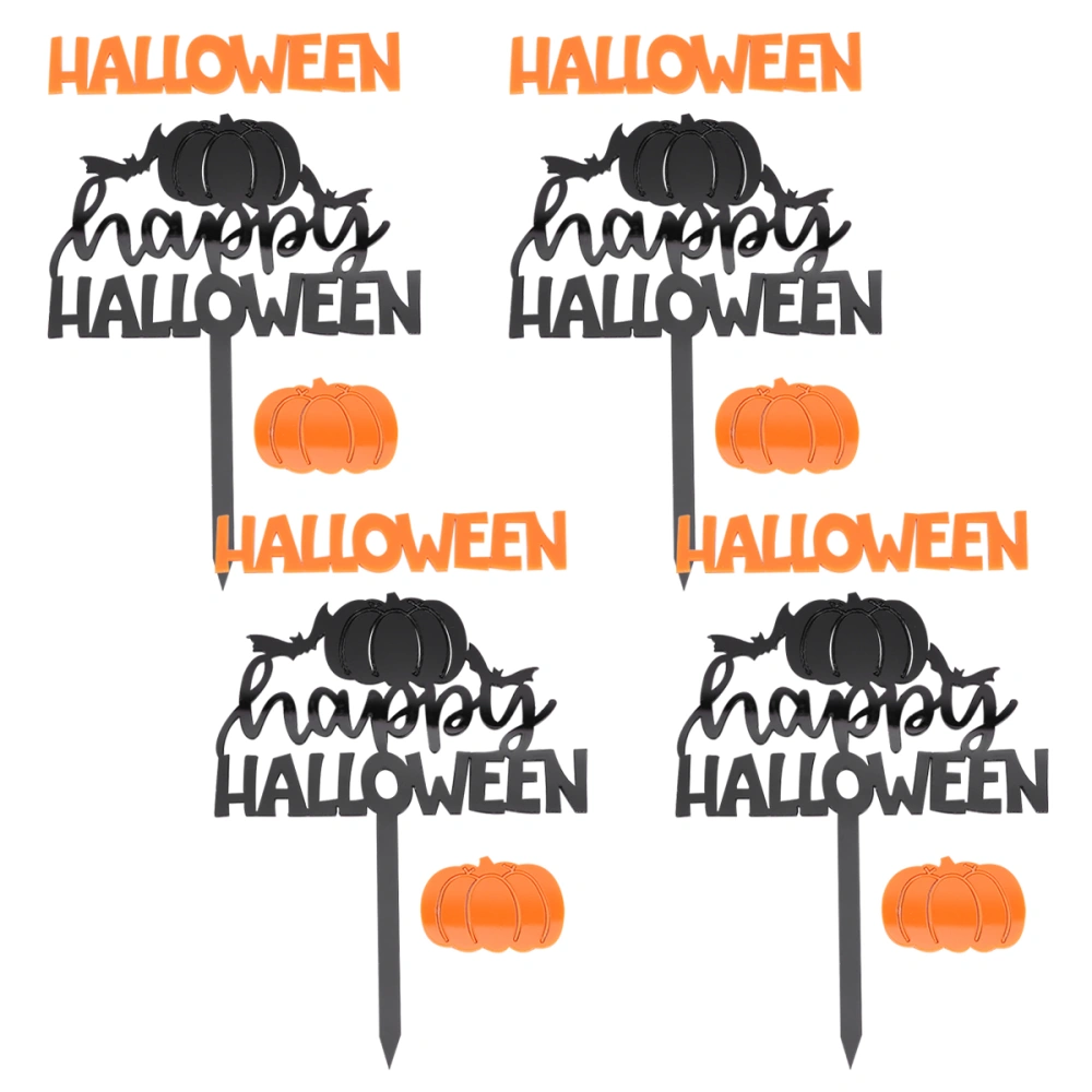 4PCS Cake Topper Halloween Cake Decorations Creative Decors for Birthday