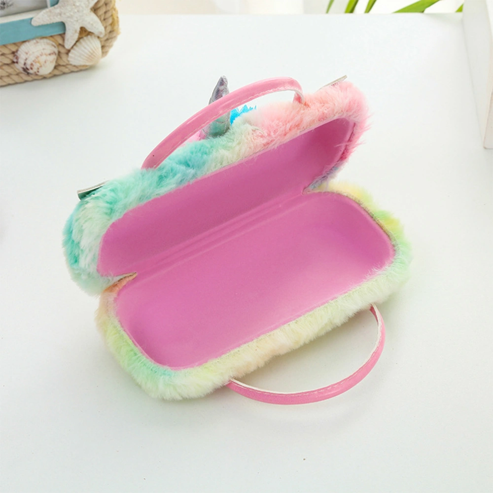 Plush Unicorn Glasses Case Handheld Eyeglass Case Sunglasses Case for Kids Girls