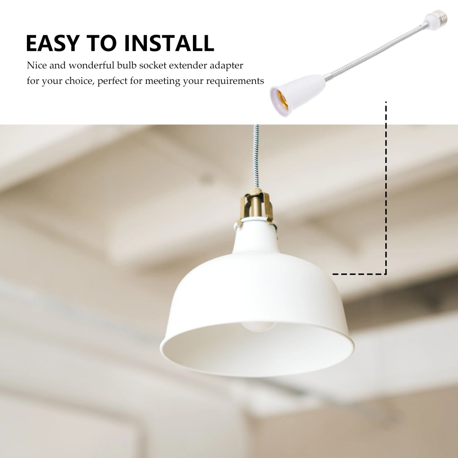 2pcs Flexible E27 to E27 Light Bulb Socket Extender Light Converters Extensions