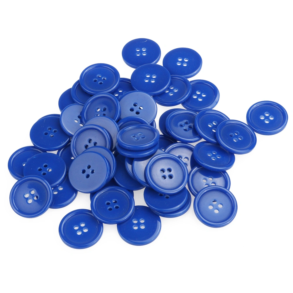 50pcs 23mm 4-hole Resin Sewing Buttons for Sewing Scrapbooking Knitting (Blue)