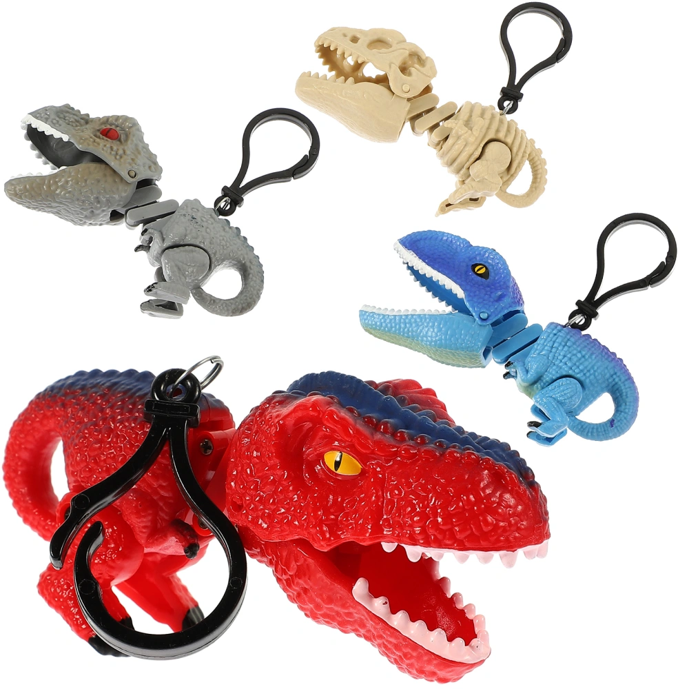 4pcs Children Dinosaur Toy Telescopic Dinosaur Decompression Tricky Keychain Mixed Style