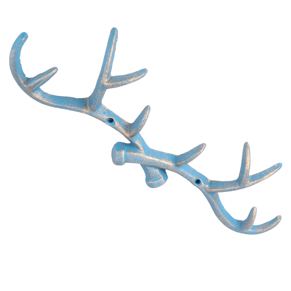 1pc Retro Antler Clothing Hook Wall Hanging Coat Rack Creative Iron Wall Hook