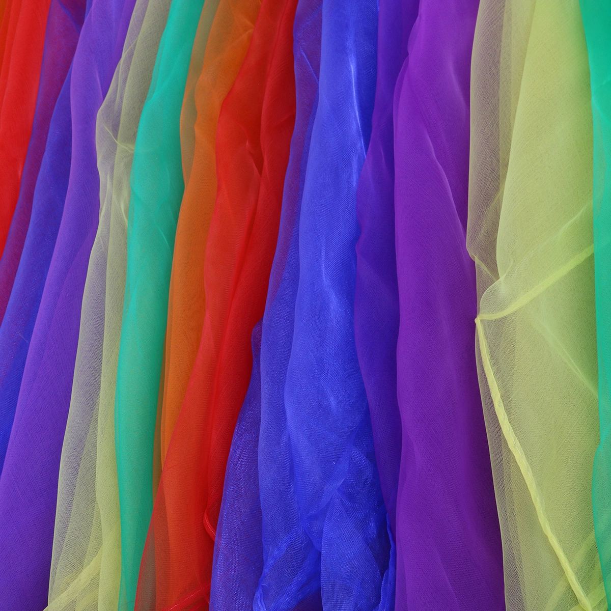 TINKSKY 12pcs Hemmed Square Juggling Dance Scarves (Assorted Color)