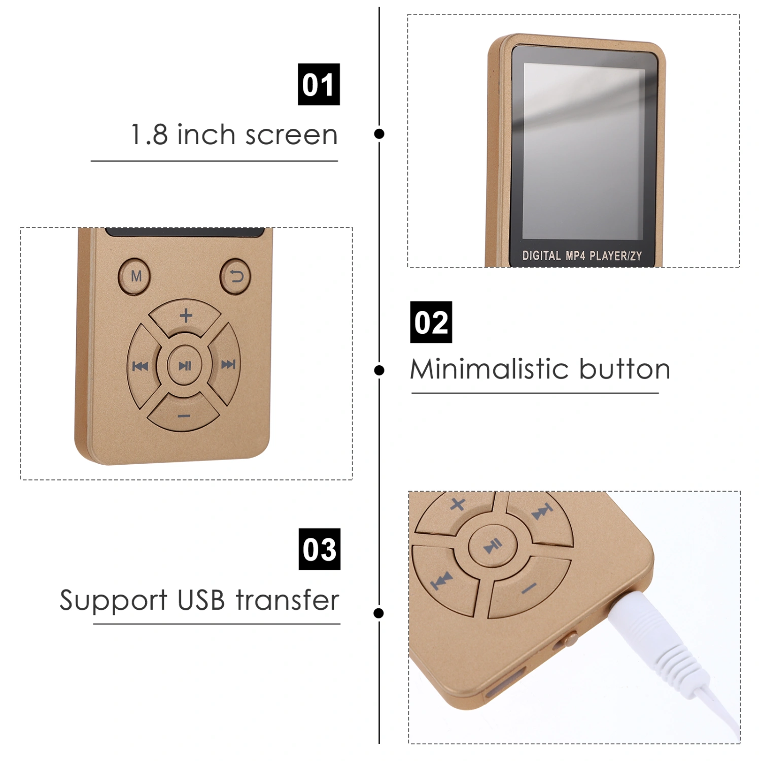 1.8 Inch Screen Digital MP3 MP4 Player Music Player Lossless Music Player