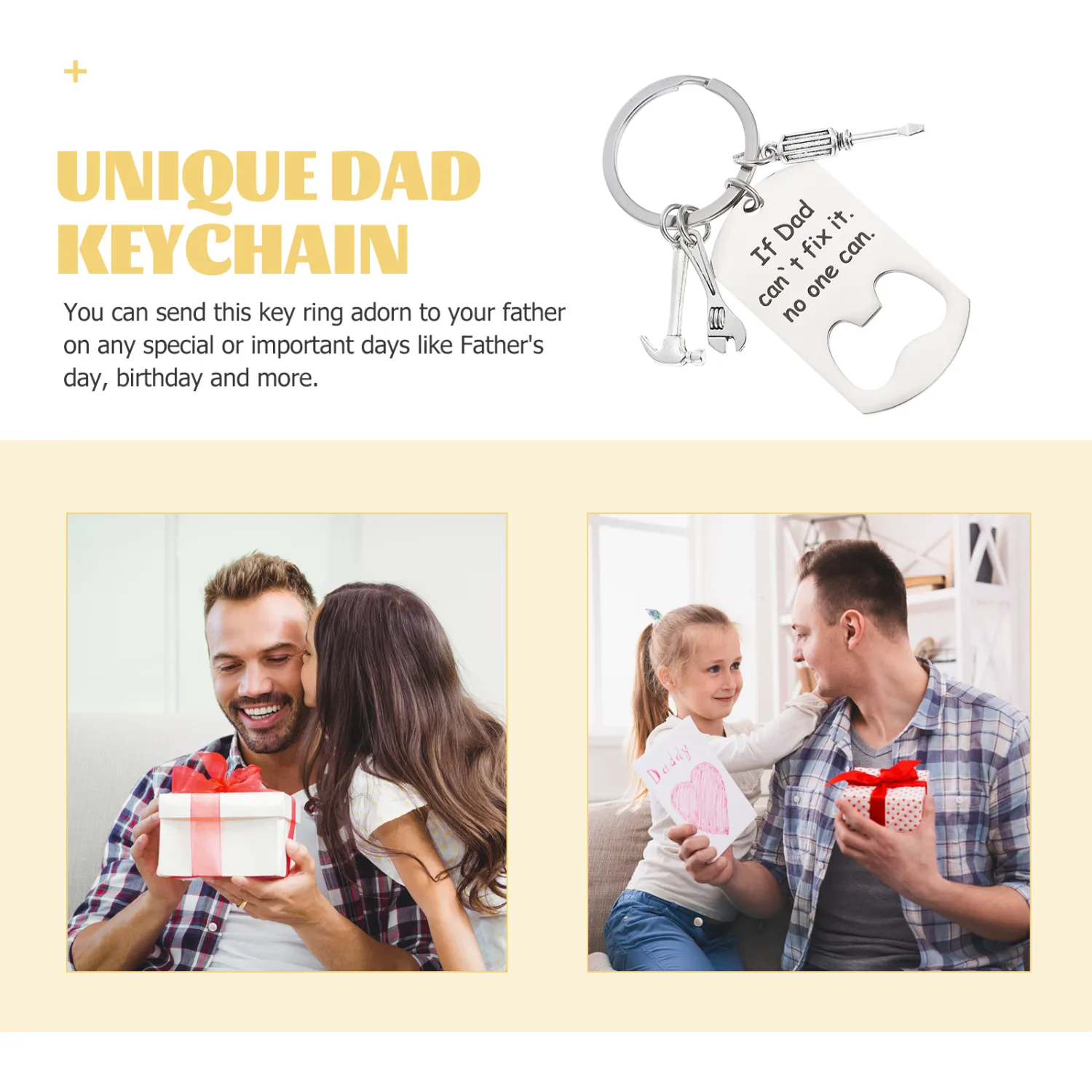 If Dad Can't Fix It Non One Can Stainless Steel Key Chain Tool Key Chain Fathers' Key Chain