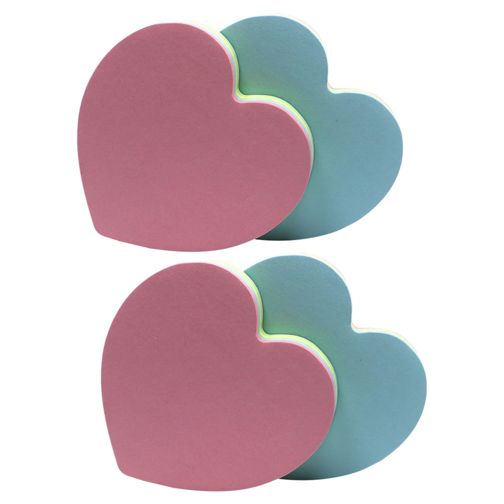 4Pcs Sticky Memo Pads Office Heart Shaped Memo Notes Portable Indexing Stickers