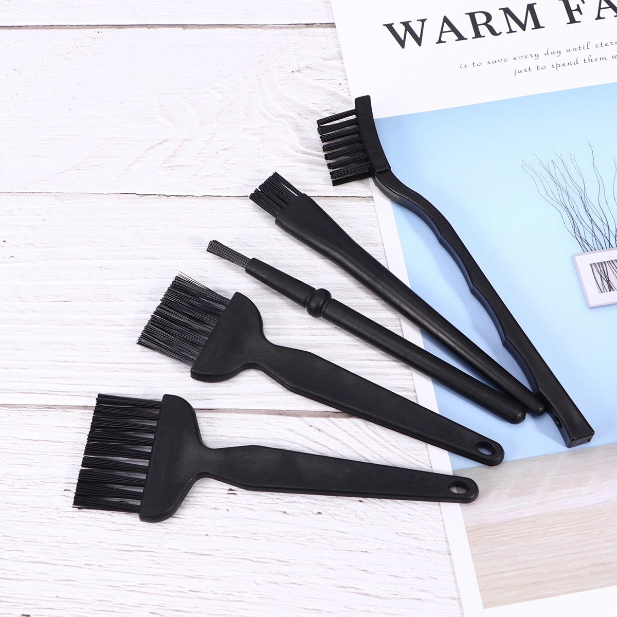 5pcs Anti Static Brush ESD Safe Details Cleaning Brush Tool for Mobile Phone Tablet PCB BGA Repair Work (Black)