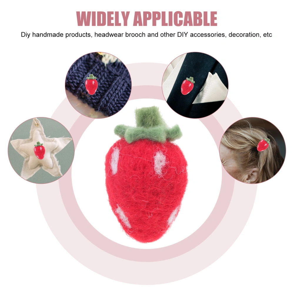 10pcs Lovely Strawberry Shape Felt Crafts Hand Made Crafts Diy Hairband Decors