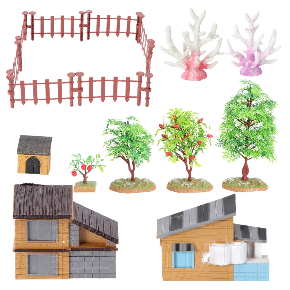 1 Set Simulation Adornment House Model Tree Model Kids Toy Model Decor