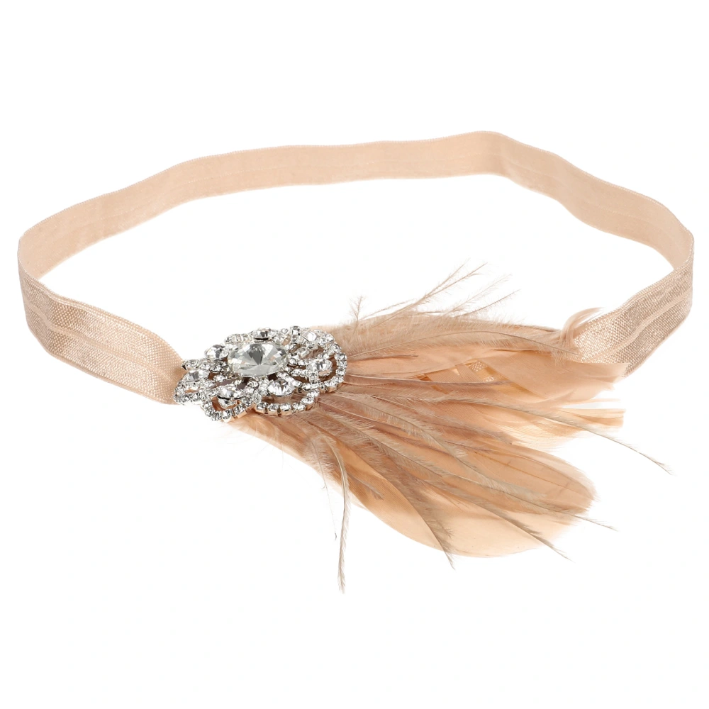 1pc Elegant Feathers Headband Diamond Headband Bridal Feathers Headband