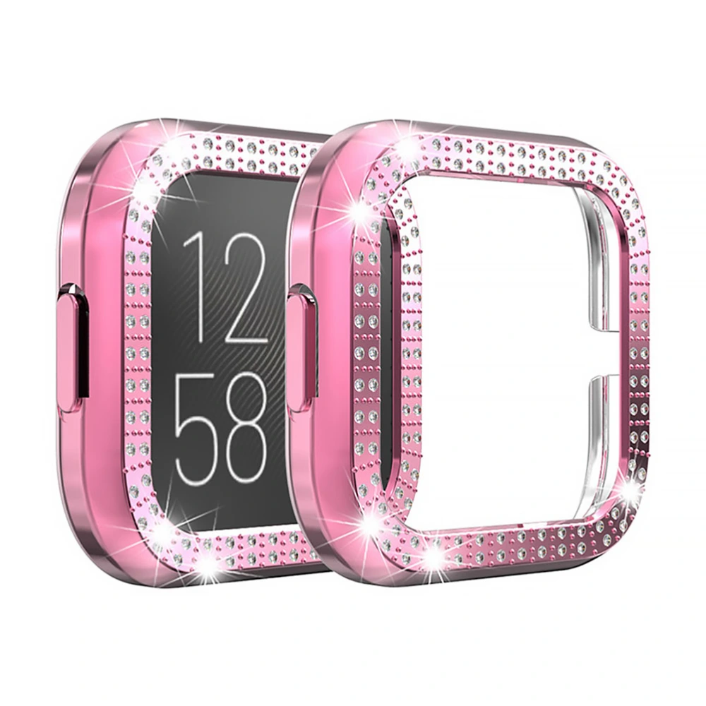 3pcs Bling Crystal Diamond Frame Protective Case Compatible for Fitbit Versa 2