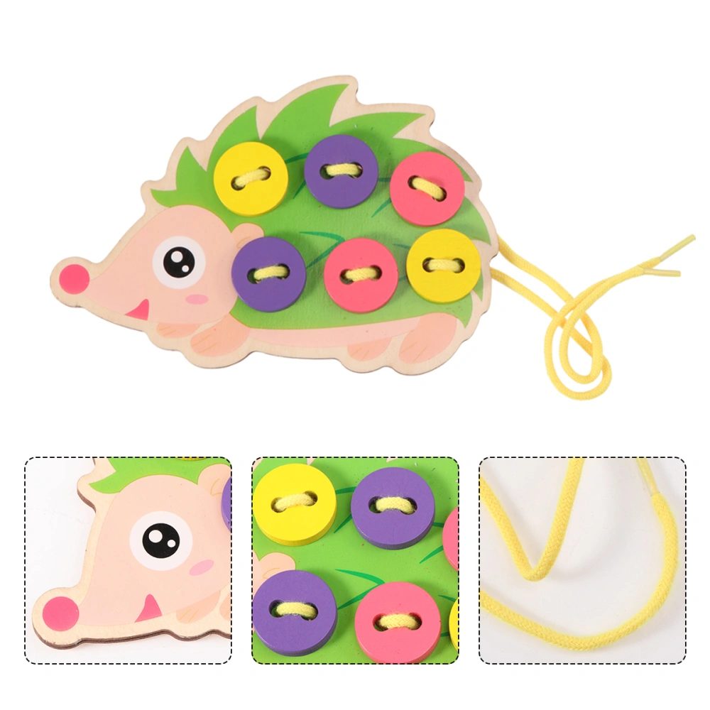 1 Set DIY Handmade Toy Cartoon Funny Button Toy Early Educational Sewing Button Toy for Kids Playing (Hedgehog)