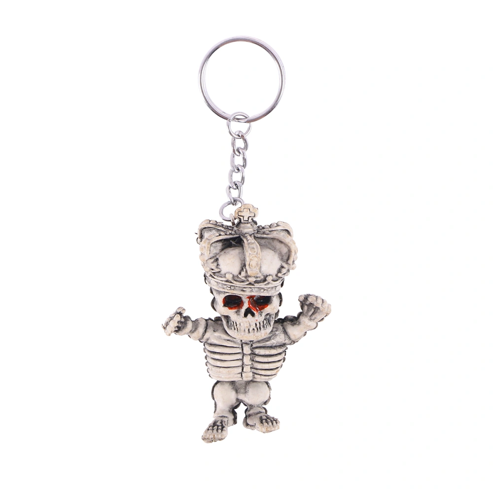 Fashion Skull Skeleton Keychain Rubber Keyring Keys Holder Handbag Decorations Hanging Pendant