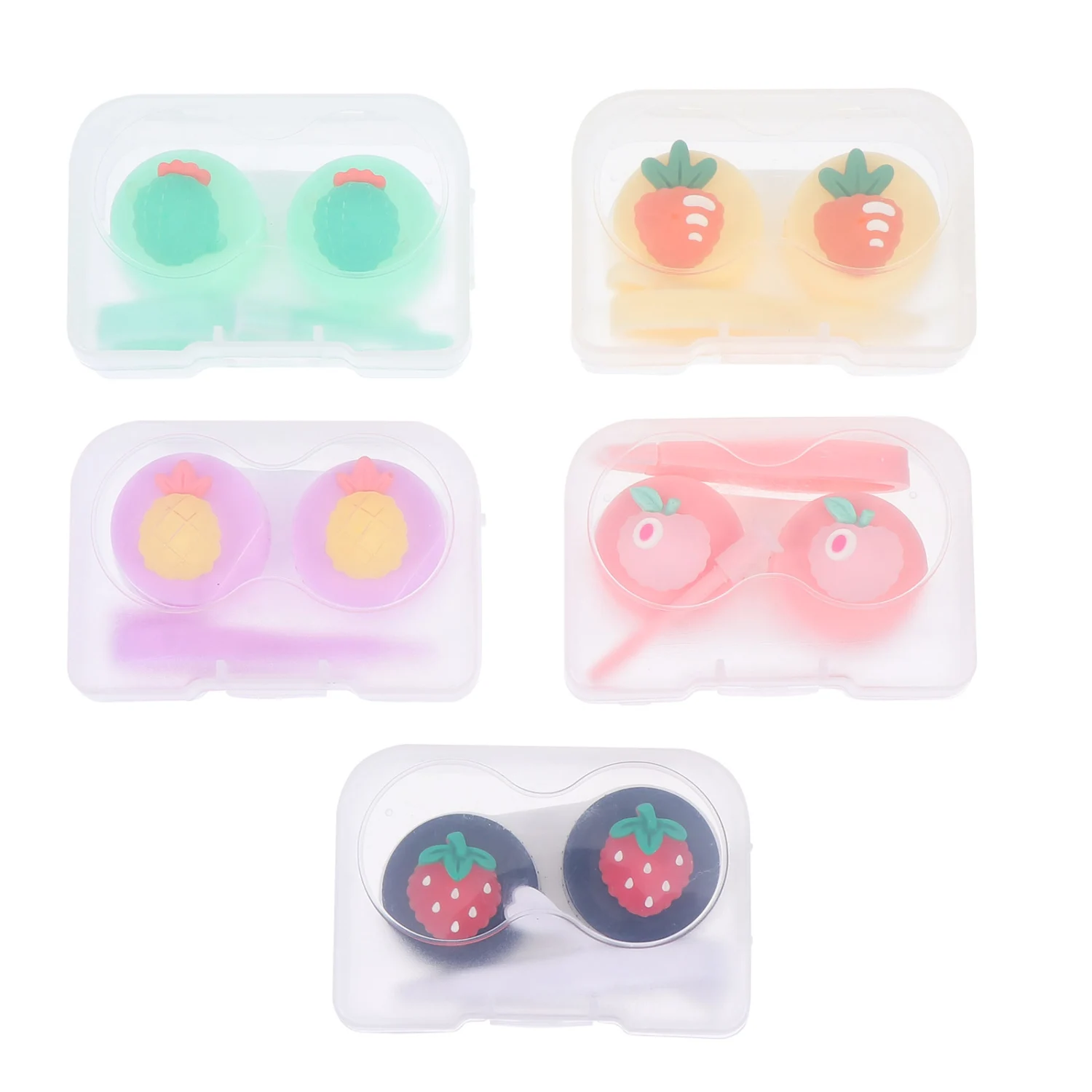 5Pcs Contacts Lens Cases Contacts Lenses Boxes Contacts Lens Containers (Assorted Color)