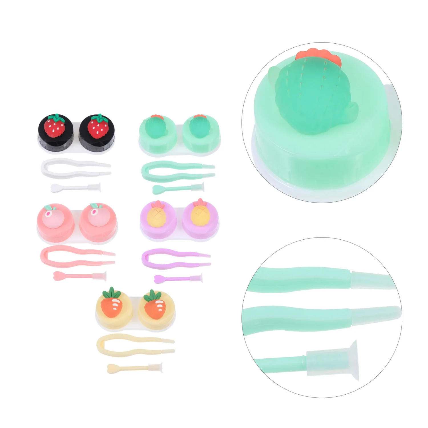 5Pcs Contacts Lens Cases Contacts Lenses Boxes Contacts Lens Containers (Assorted Color)