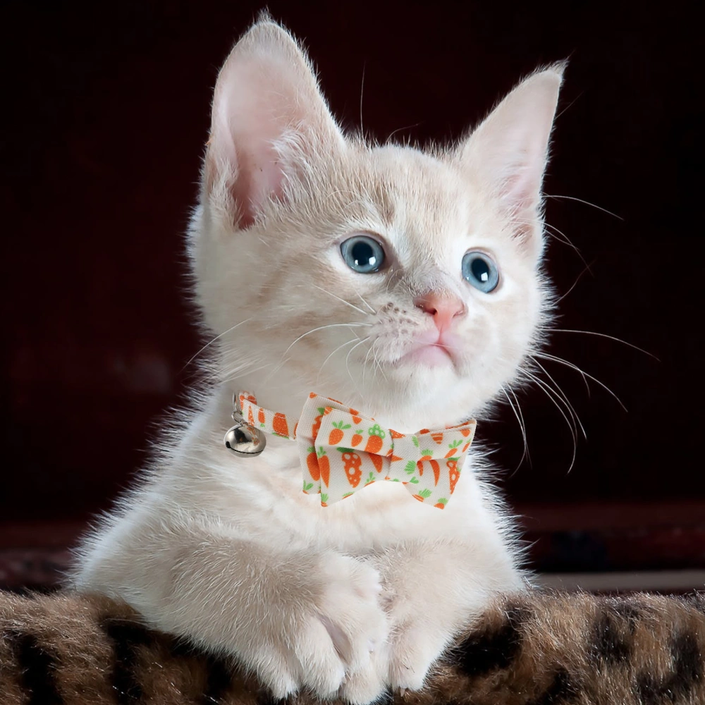 1Pc Cat Collar Pet Neck Decor Personalized Collar with Bell Bowknot Choker