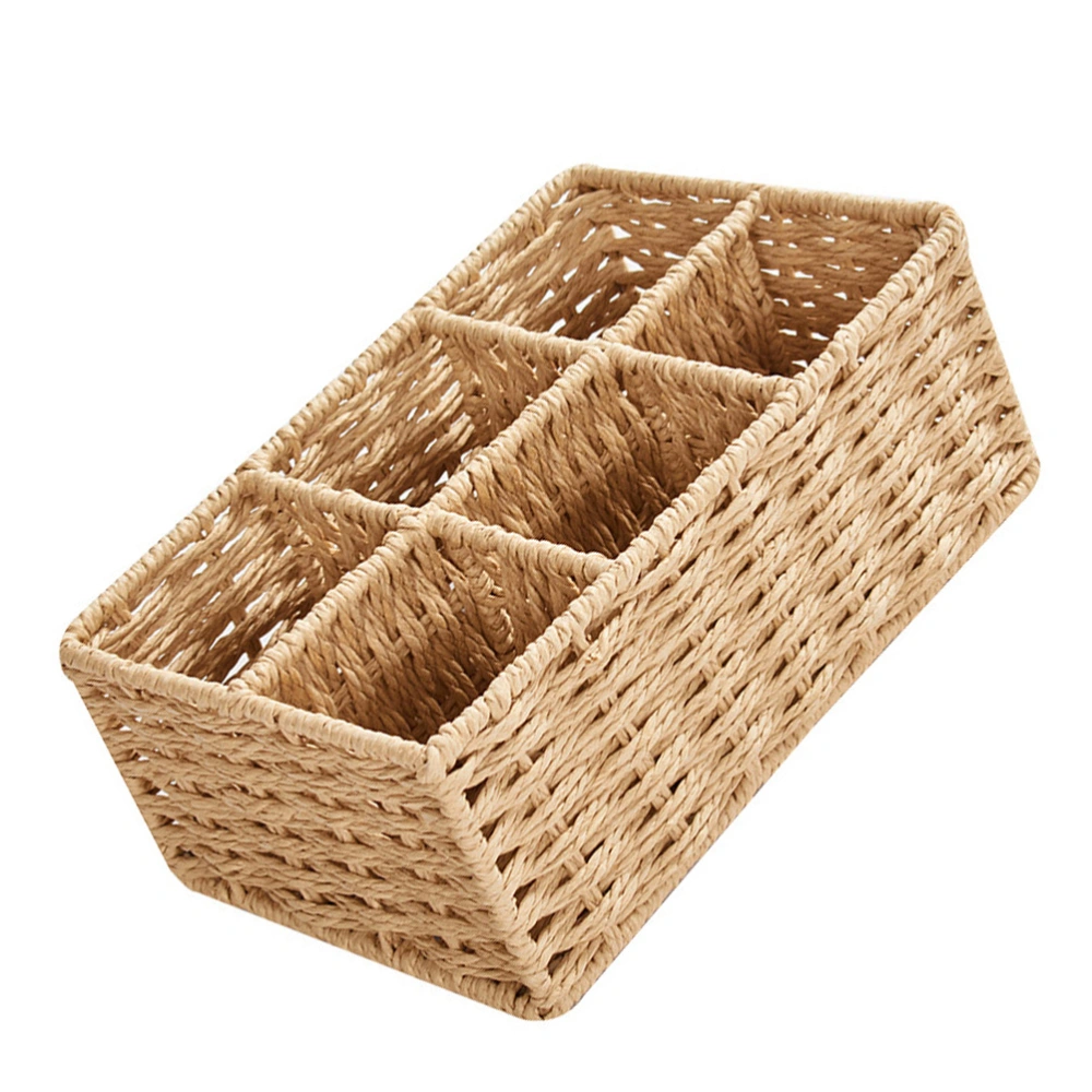 1Pc Home Offfice Storage Box Classify Multi-grids Sundries Holder Beige