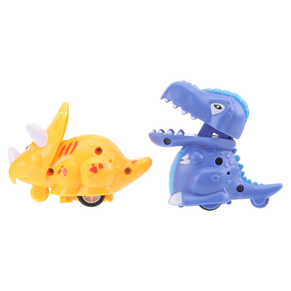 2Pcs Cartoon Dinosaur Shaped Inertia Toy Plastic Back Car Vehicle Toy for Children Kids