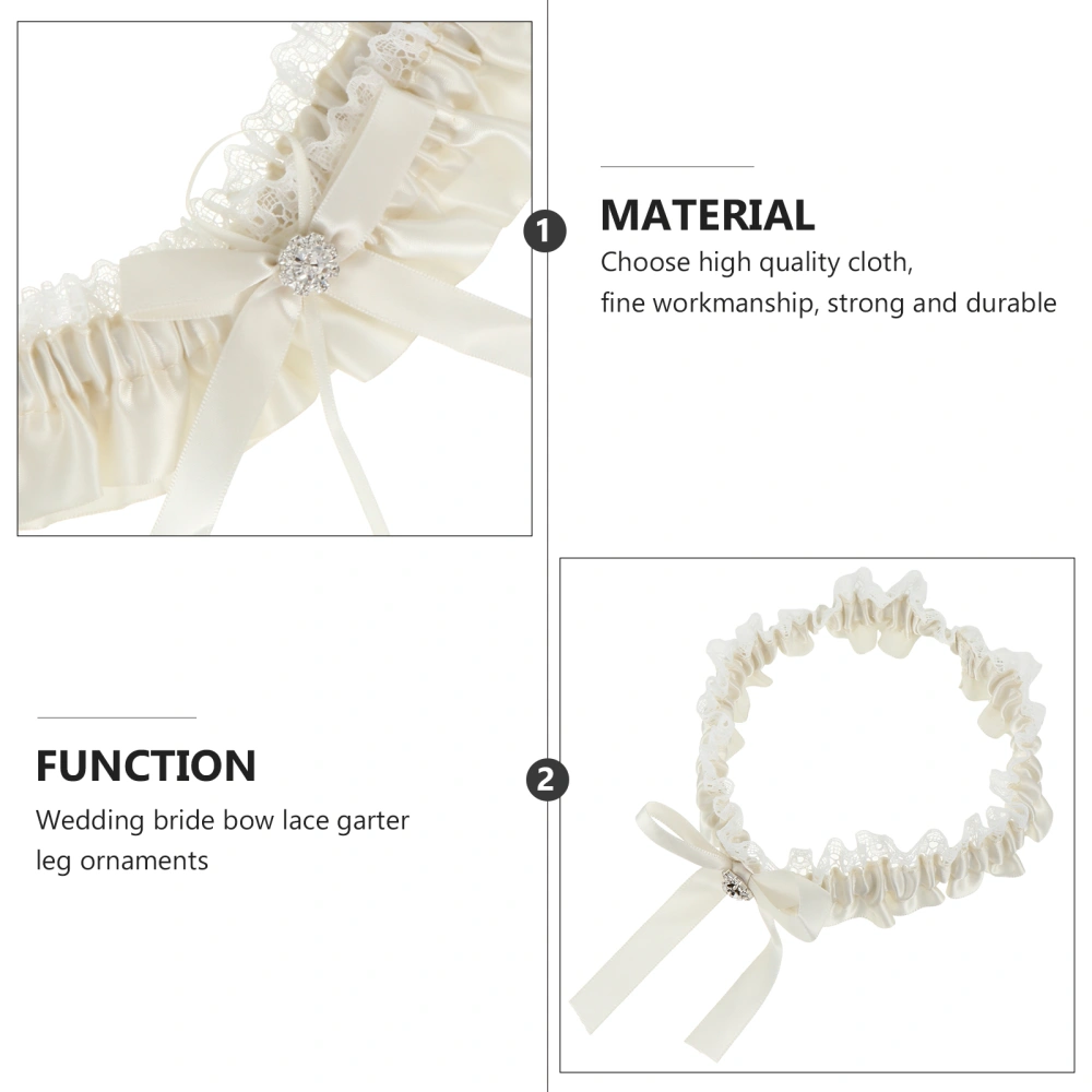 1 Pair Bowknot Lace Garter Fashionable Sexy Thigh Ring Wedding Accessory