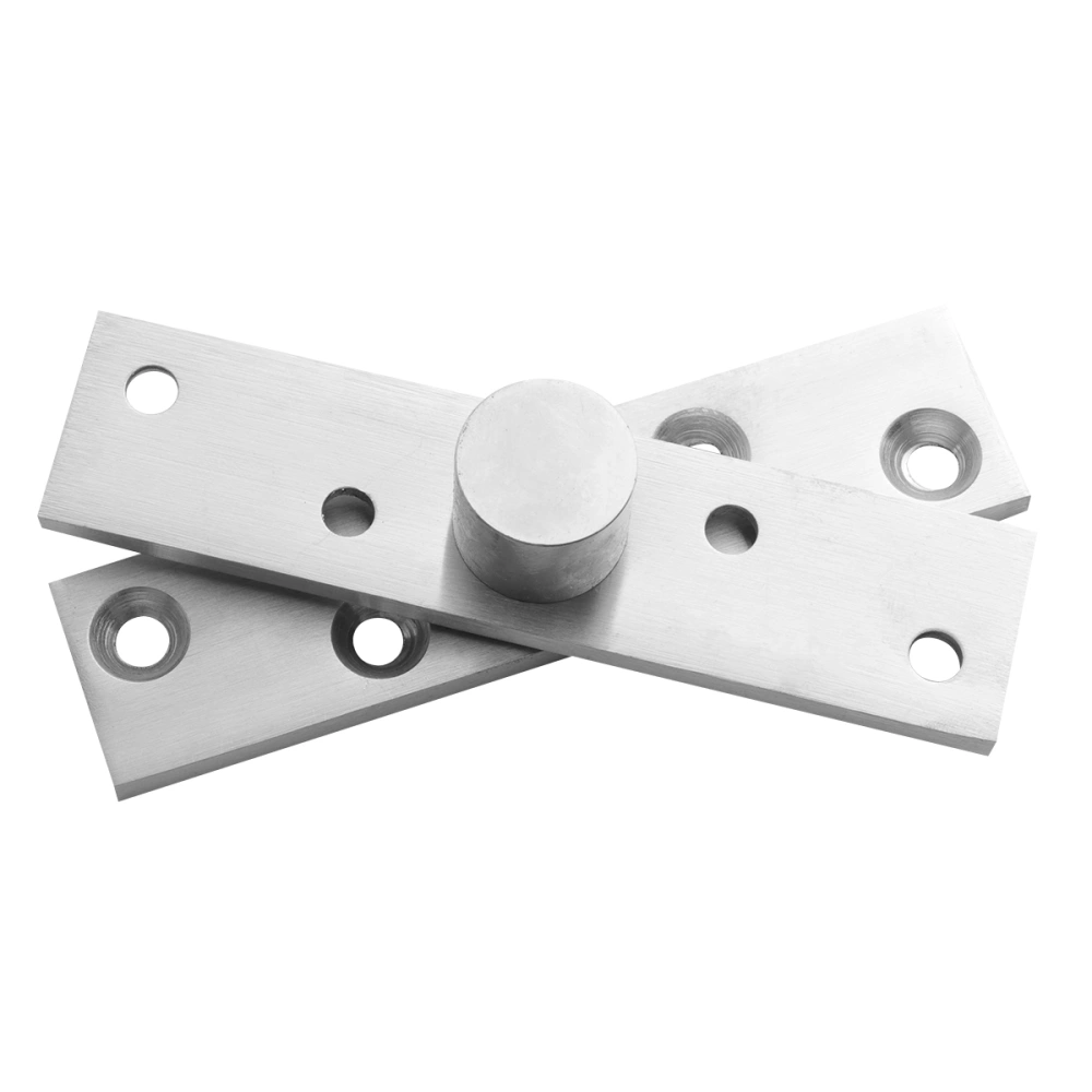 1Pc 360 Degree Rotating Middle Shaft Hinge Stainless Steel Door Pivot Up Down Shaft Furniture Hinges Size S (Silver)