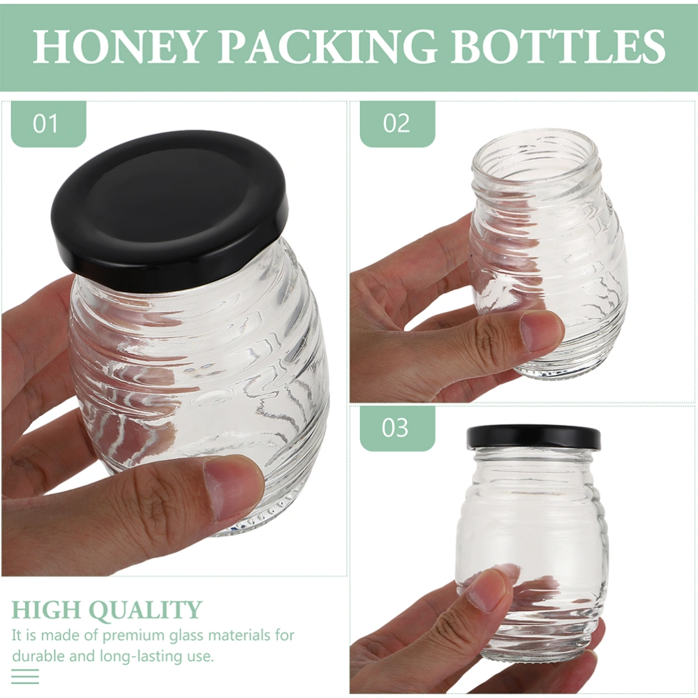 10pcs Honey Storage Jars Mel Storage Bottles Transparent Sealed Glass Bottle with Lids