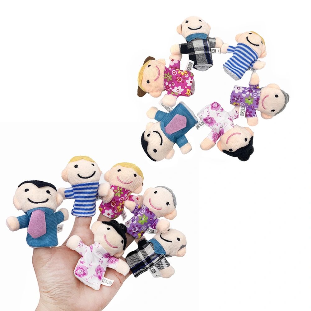 1 Set of 6PCS Mini Finger Puppets Family Mermbers Hand Puppet Early Educational Toy