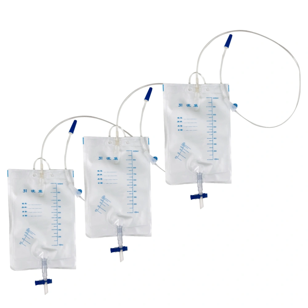 3Pcs Disposable Urine Bag Long Catheter Bag Patient Postoperation Drainage Bag