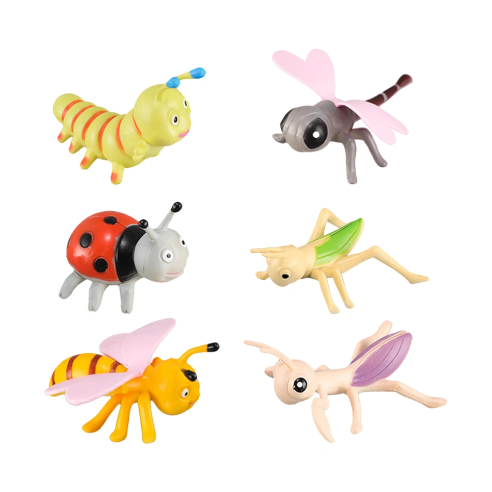 6Pcs Lovely Cartoon Insects Toys Simulated Bugs Toy for Children Educational